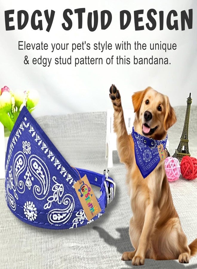 Western Era Stylish Dog Collar Scarf - Adjustable & Comfortable Pet Accessory for Dogs & Cats, Trendy Bandana Style, Soft Fabric, Perfect Special Occasions, Washable Design (Blue) - Image 3